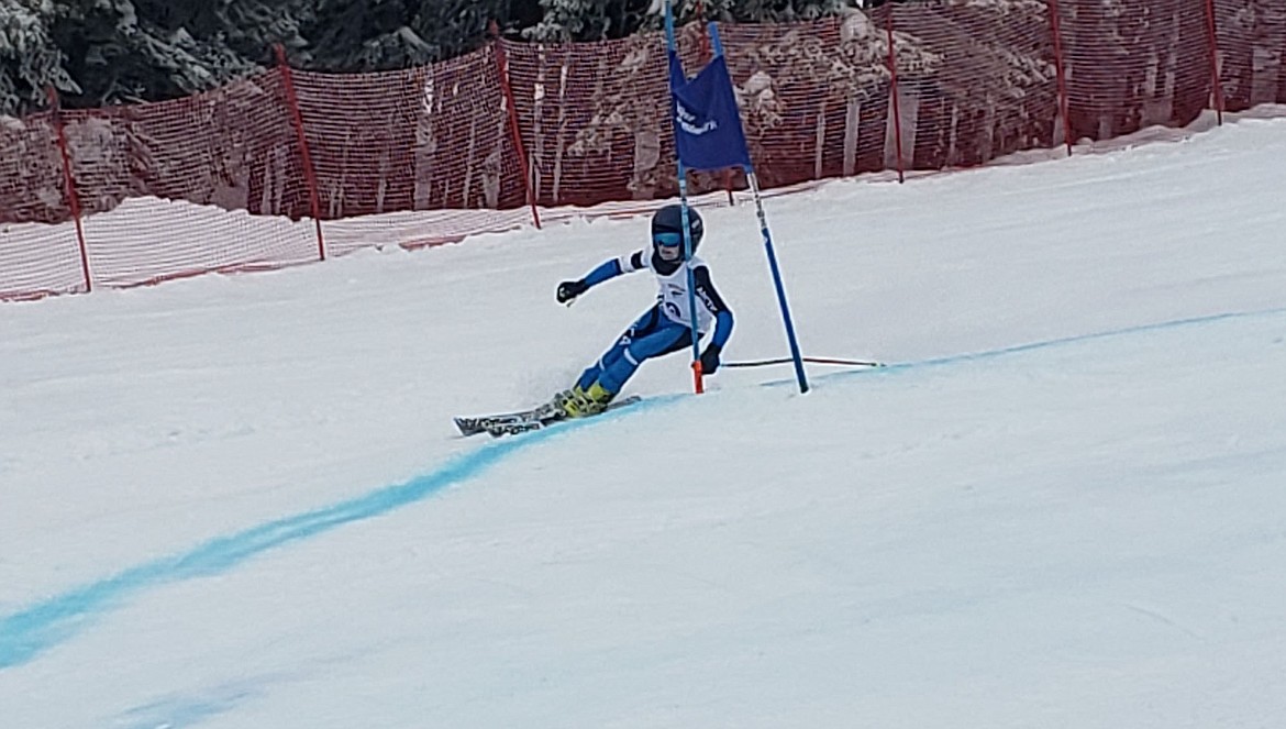 FVSEF Racer Gus Paatalo races Sunday Giant Slalom at Whitefish Mountain Resort. (Photo courtesy Jackson Biggs)