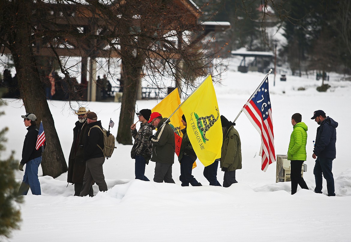 LOREN BENOIT/Press
People walk to McEuen Park to attend a Second Amendment rally in support of Virginia.