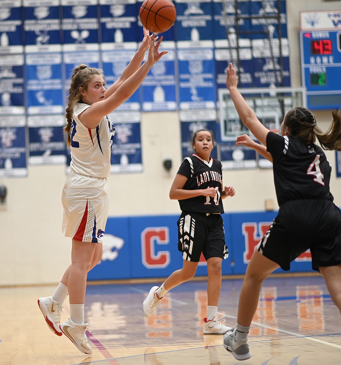 Hannah Schweikert had the hot hand for Columbia Falls, with 26 against Browning. (Chris Peterson photo)