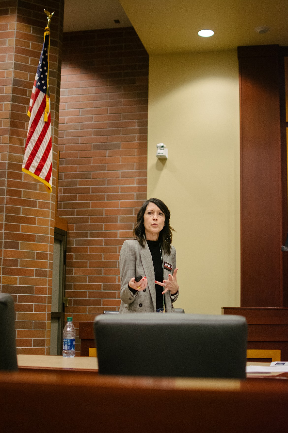 Photo by Richard Pathomsiri/The Argonaut 
Jennifer Zielinski, executive director of the Idaho Anti-Trafficking Coalition, explains how human traffickers use force, fraud, and coercion to trap victims. Zielinski is on the forefront of advocating for victims&#146; rights and has established an outpatient clinic in southern Idaho.