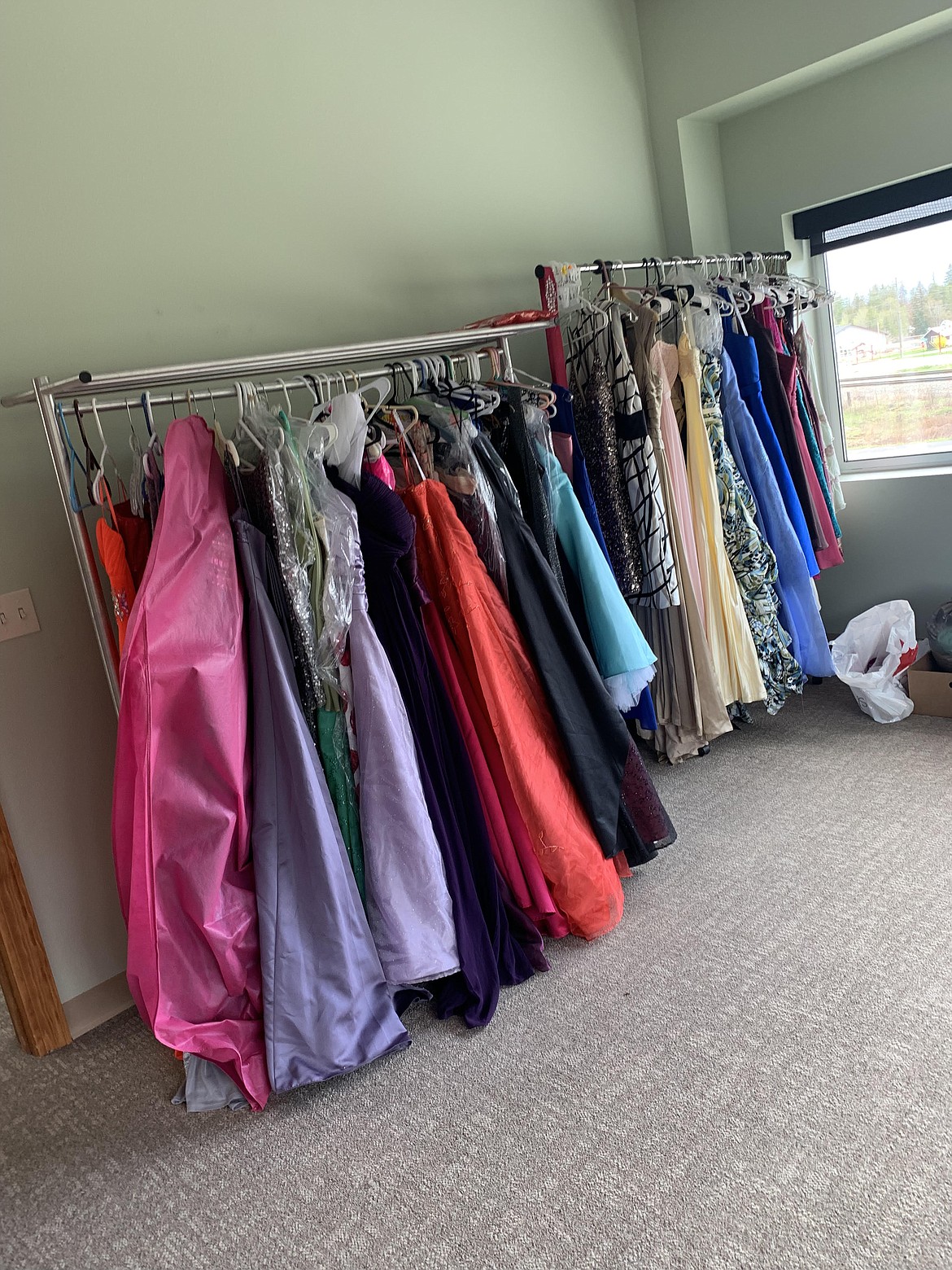 (Courtesy photo)
A few of the prom dresses donated as part of an effort to help local teens attend their school&#146;s prom. The effort was the brainchild of Bonner County&#146;s Katherine Funk-Adlard, who is representing the state of Mrs. Idaho in this coming weekend&#146;s national United States of America Pageant.