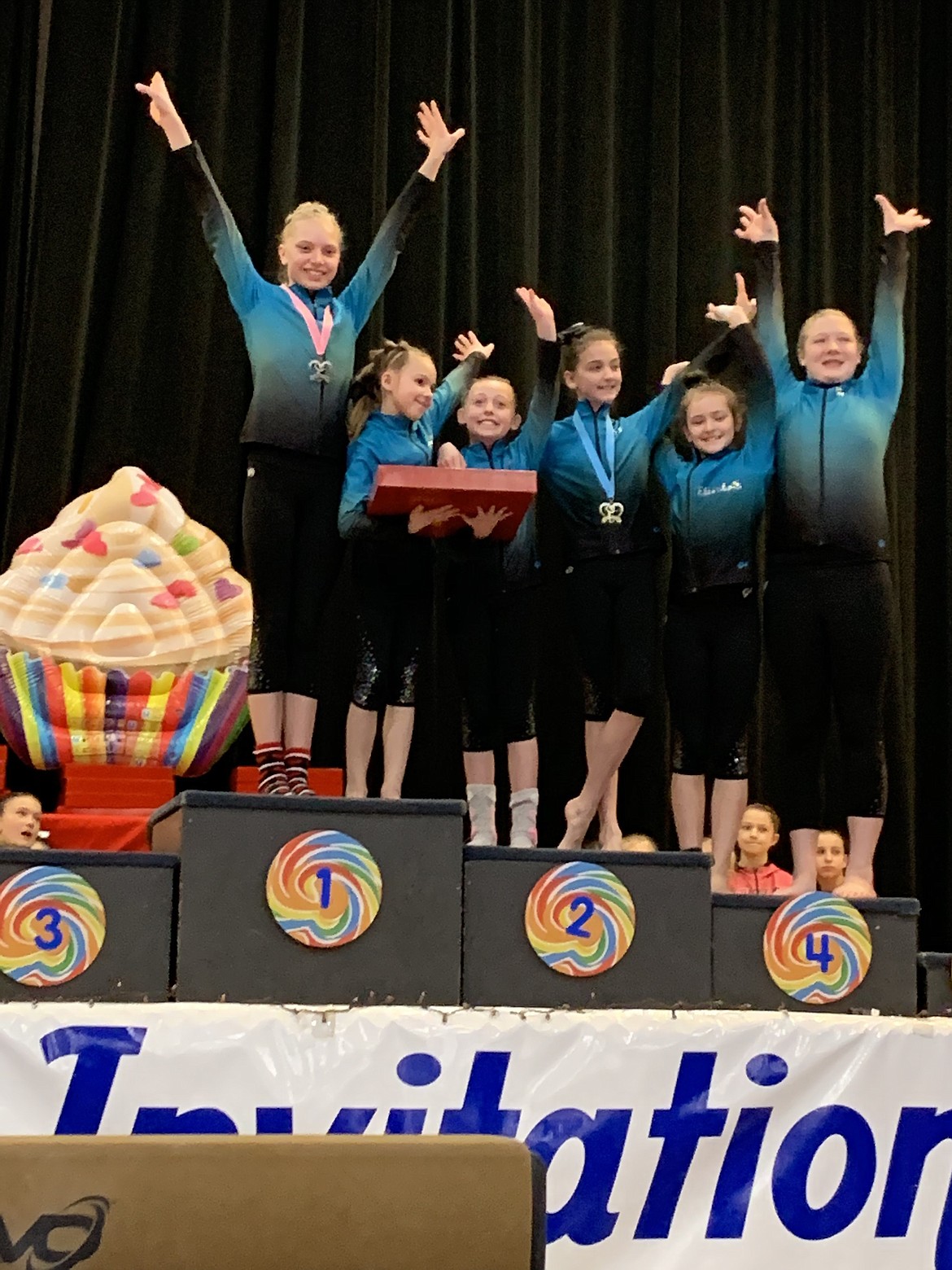 Courtesy photo
Technique Gymnastics Xcel Silvers took 3rd Place Team at the Palouse Invitational Feb. 1-2 in Moscow. From left are Izzy Mack, Ashlin Moore, Jaden Blair, Emily Russell, Elizabeth Hoare and Cameron Cox.