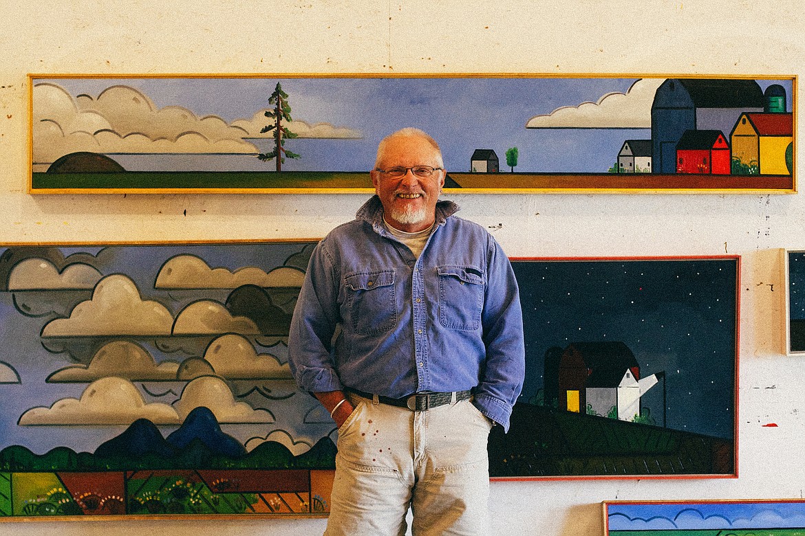 Artist Richard Thompson at his studio in Oregon - photo courtesy of Kali Martin