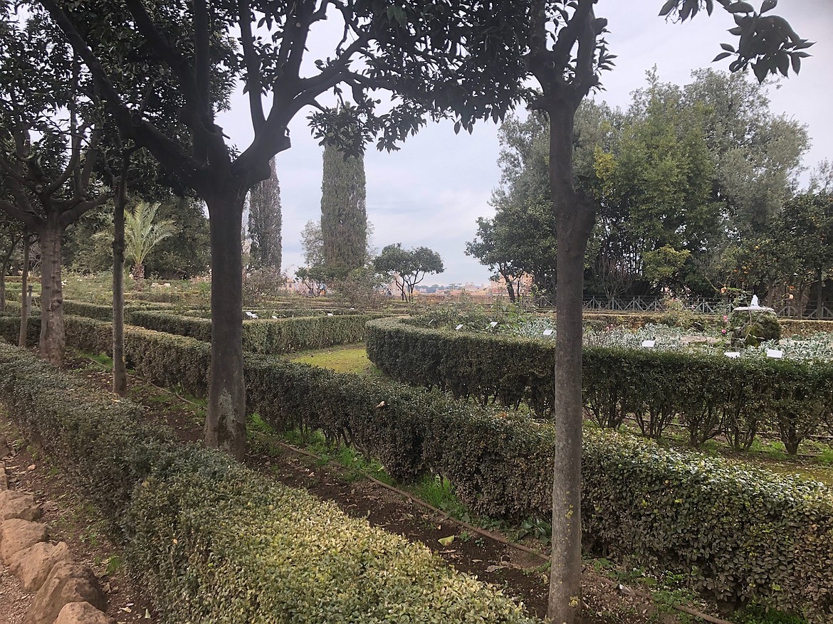 The Farnese gardens, on top of Palatine Hill, were added in 1550 by Cardinal Alessandro Farnese.