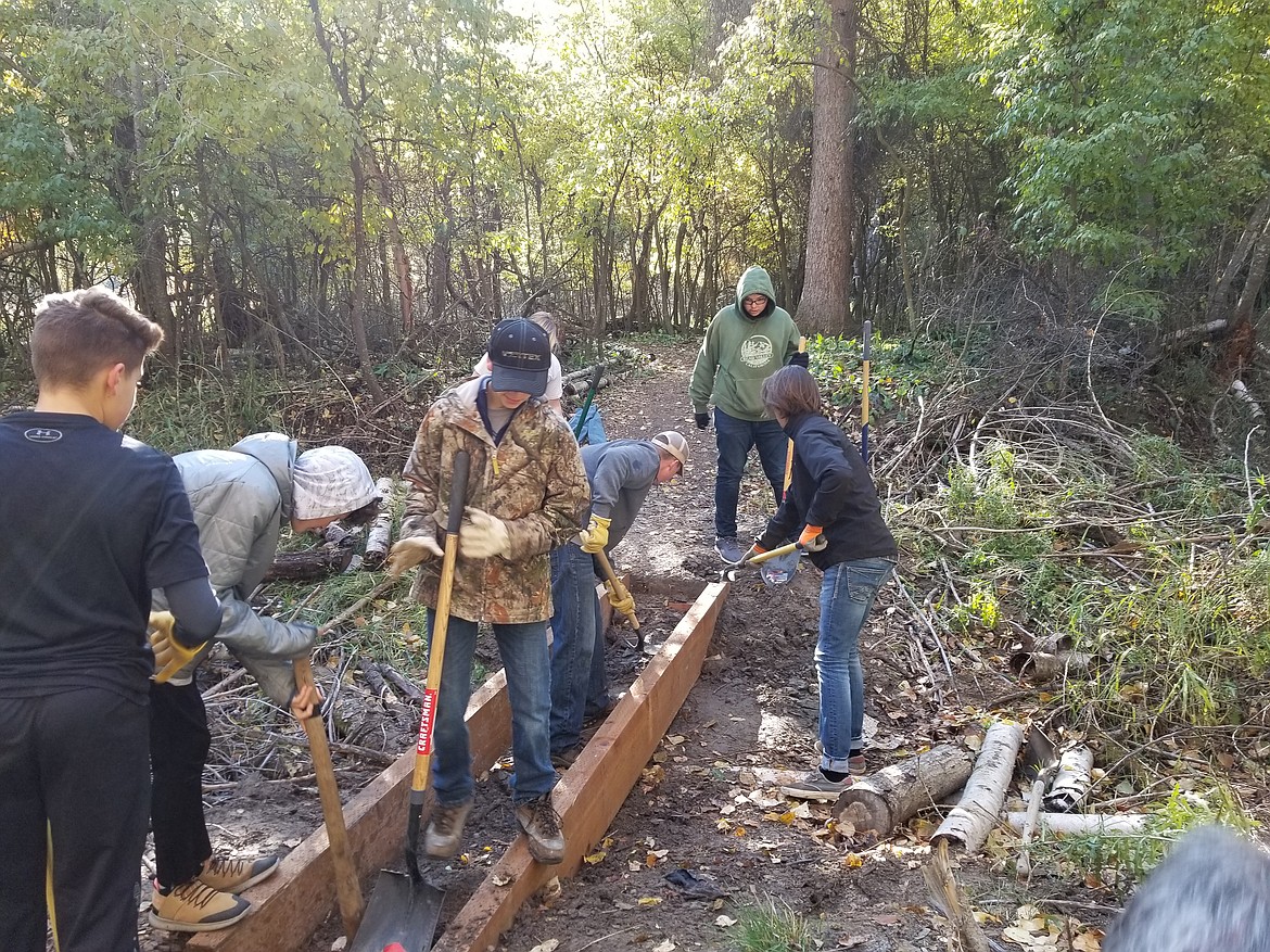 Joshua Raish&#146;s Eagle Scout project involved building three foot bridges &#151; one was 14 feet, another was 16 feet and the final one was 20 feet &shy;&#151; at the Lawrence Park nature trail in Kalispell. (Courtesy photo)