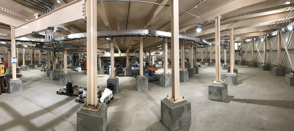 Each one of the concrete forms holding up the pillars below the new clarifier tanks had to be measured and poured distinctly for the spot where they are positioned.