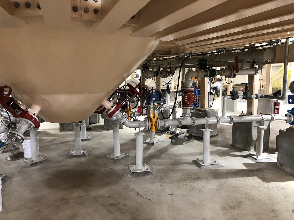 The pipes and pumps that send the sludge to the new sludge impoundment area on top of the nearby Central Impoundment Area.