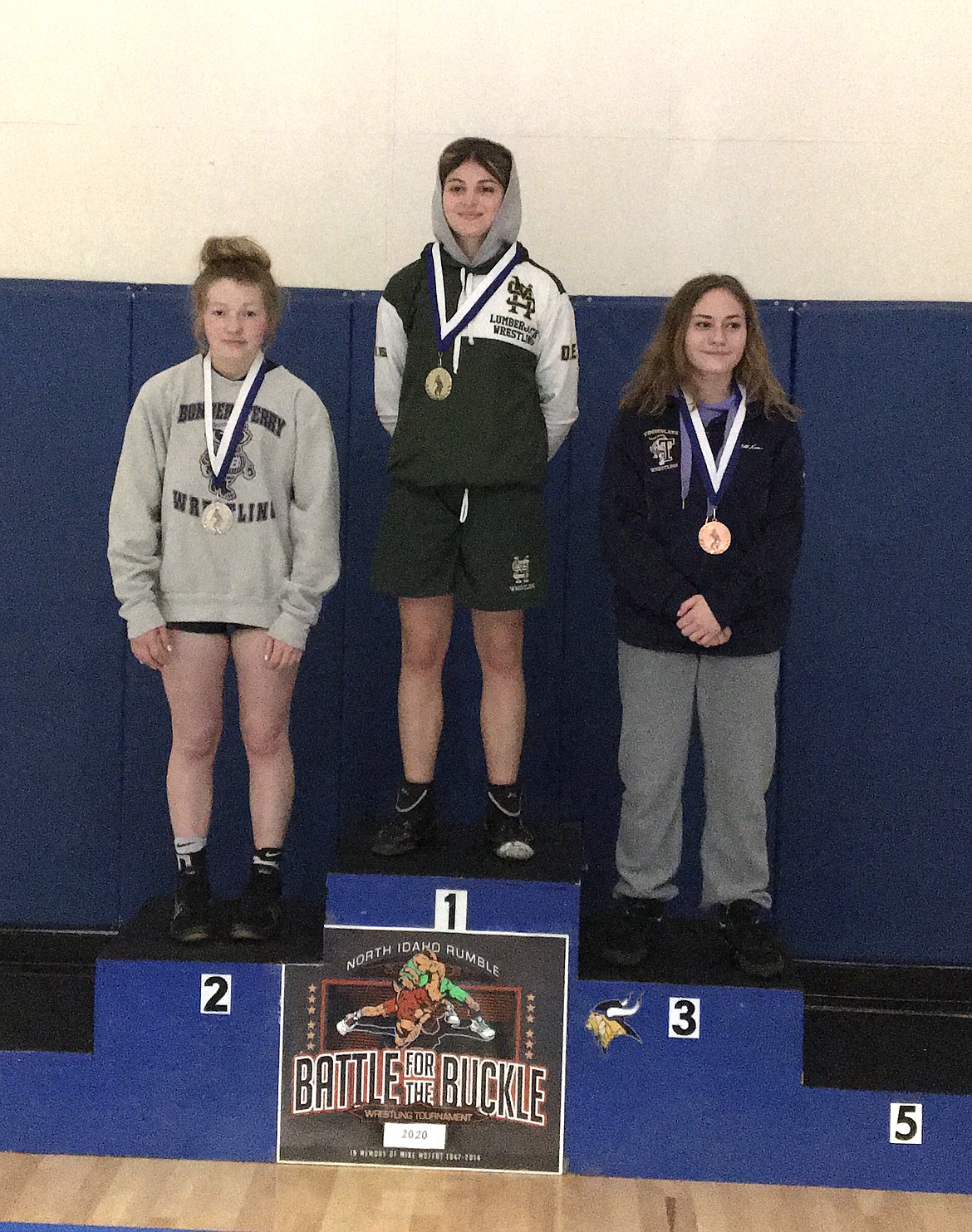 Photo by COREY RICHARDS 
BFHS wrestler Shaylynn Richards, left, took second place in the girls 105/115 division at the North Idaho Rumble tournament in Coeur d&#146;Alene.