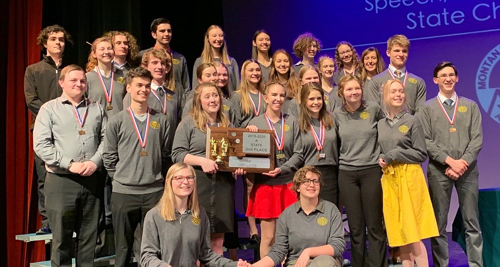 The Whitefish Speech and Debate team took second place at the Class A State Tournament last week, held in Whitefish. (Courtesy photo)