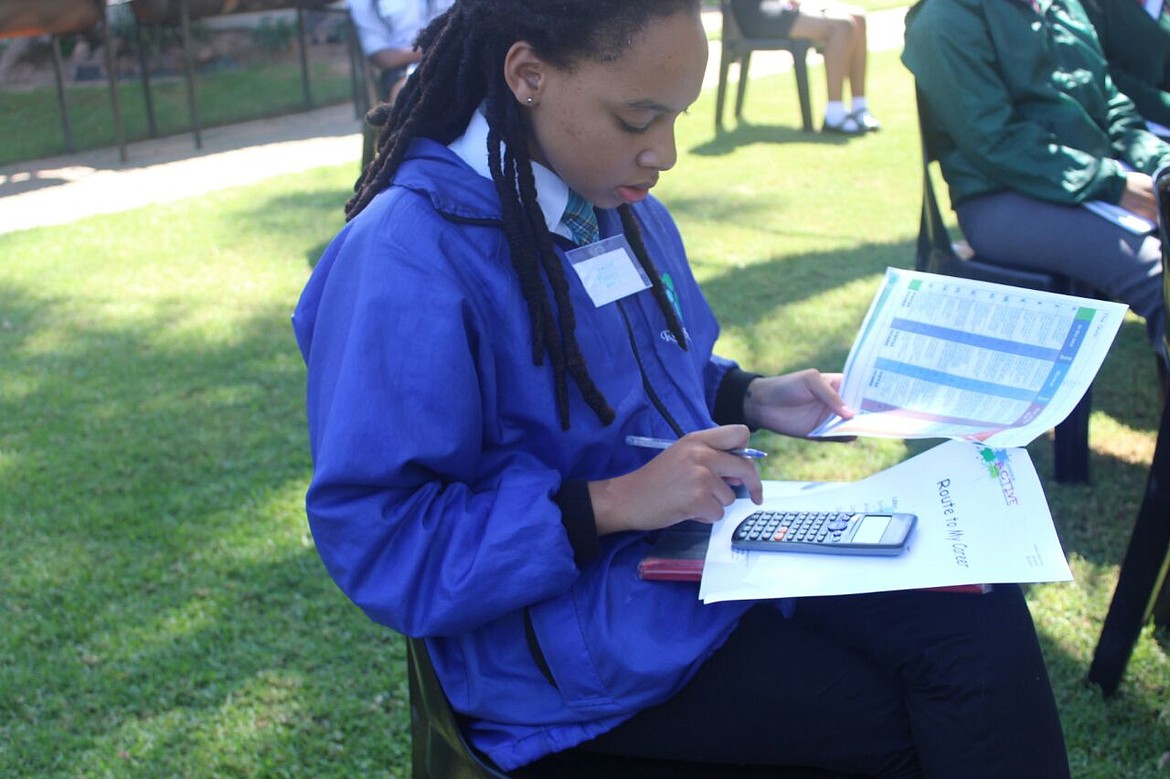 A South African student at Royal School completes her profile, designed to help identify career paths matching individual skills, personality, and personal fulfillment while still in high school.