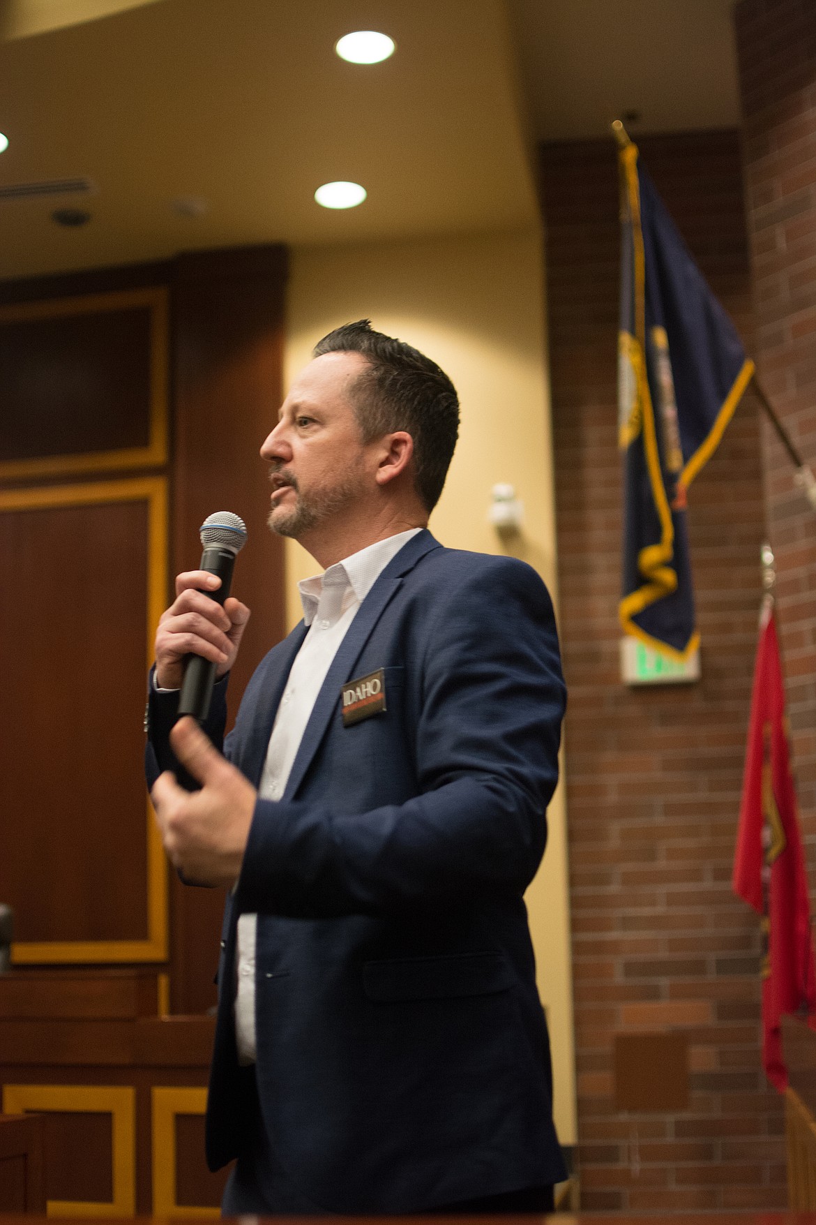 Photo by Richard Pathomsiri/The Argonaut
Kevin Zielinski, Program Manager at the Idaho Anti-Trafficking Coalition, presents a workshop on human trafficking to students and the general public at the University of Idaho Menard Law Building.