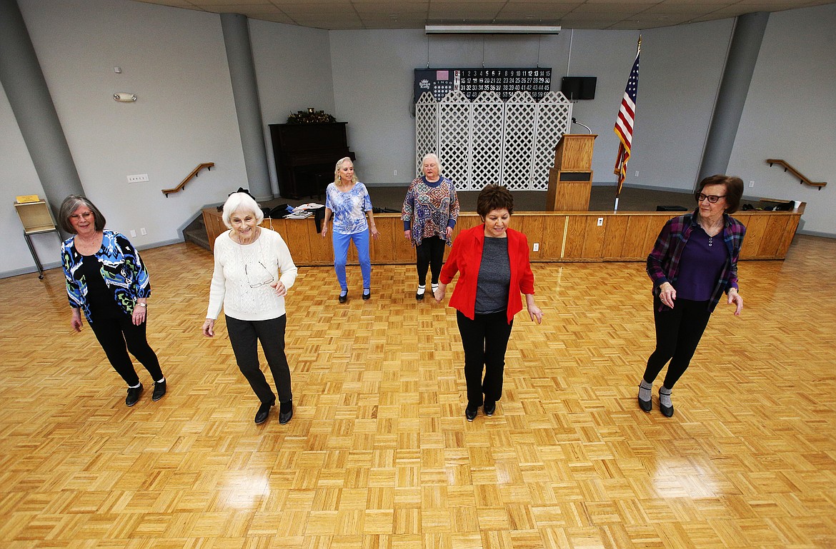 LOREN BENOIT/Press
Lake City Center is that much closer to its fundraising goal for a new floor at the site for seniors where they dance, meet for lunch, socialize, play bingo and tap dance. Front row from left: Tudy Gilbert, Helen Vlahos, Gloria Delgado, Marion Brendis. Back row from left: Stephanie Koennel, and Jenny Sutherland.