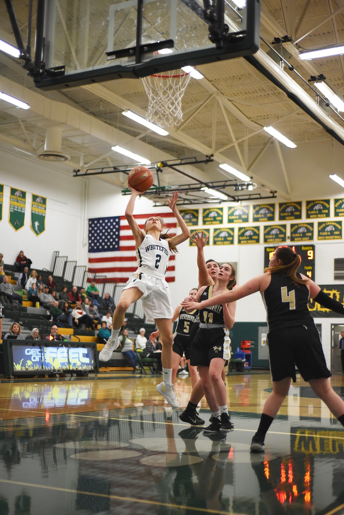 Erin Wilde rises for the layup in Friday&#146;s home win over Stevensville. (Daniel McKay/Whitefish Pilot)