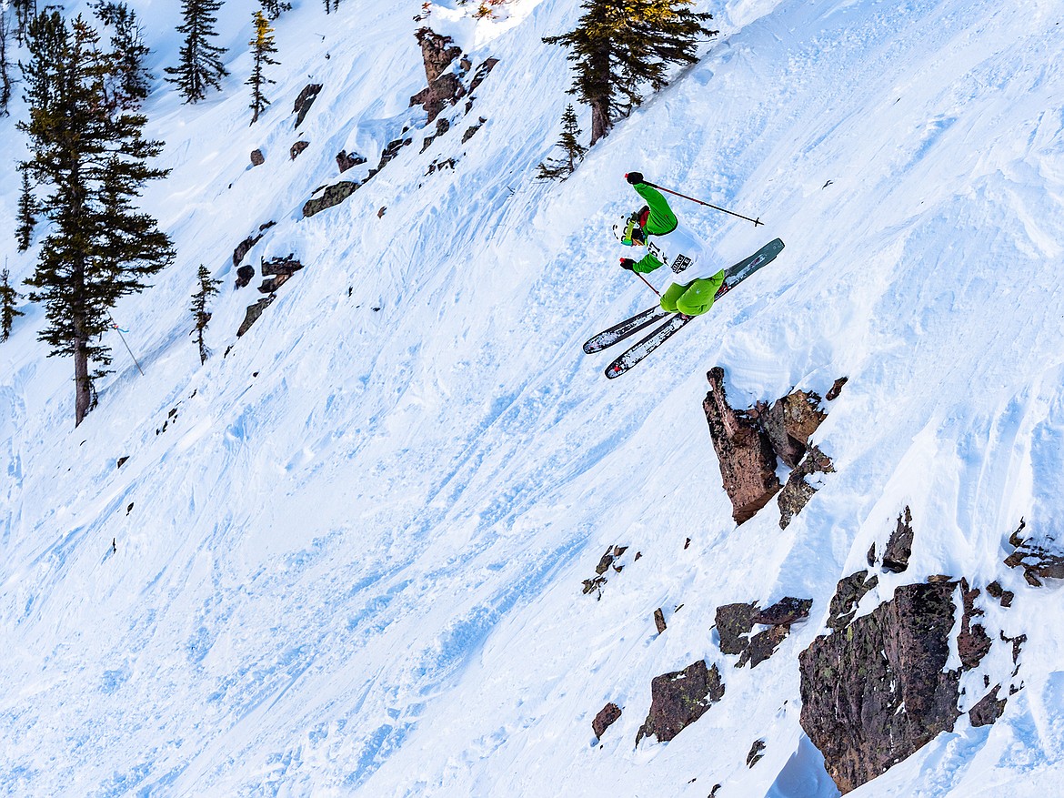 Whitefish High School sophomore Gardner Dominick skied his way to a first place finish at the Jeep Junior Freeride National Championship in Golden. (Photo courtesy Maur Mere Photography)