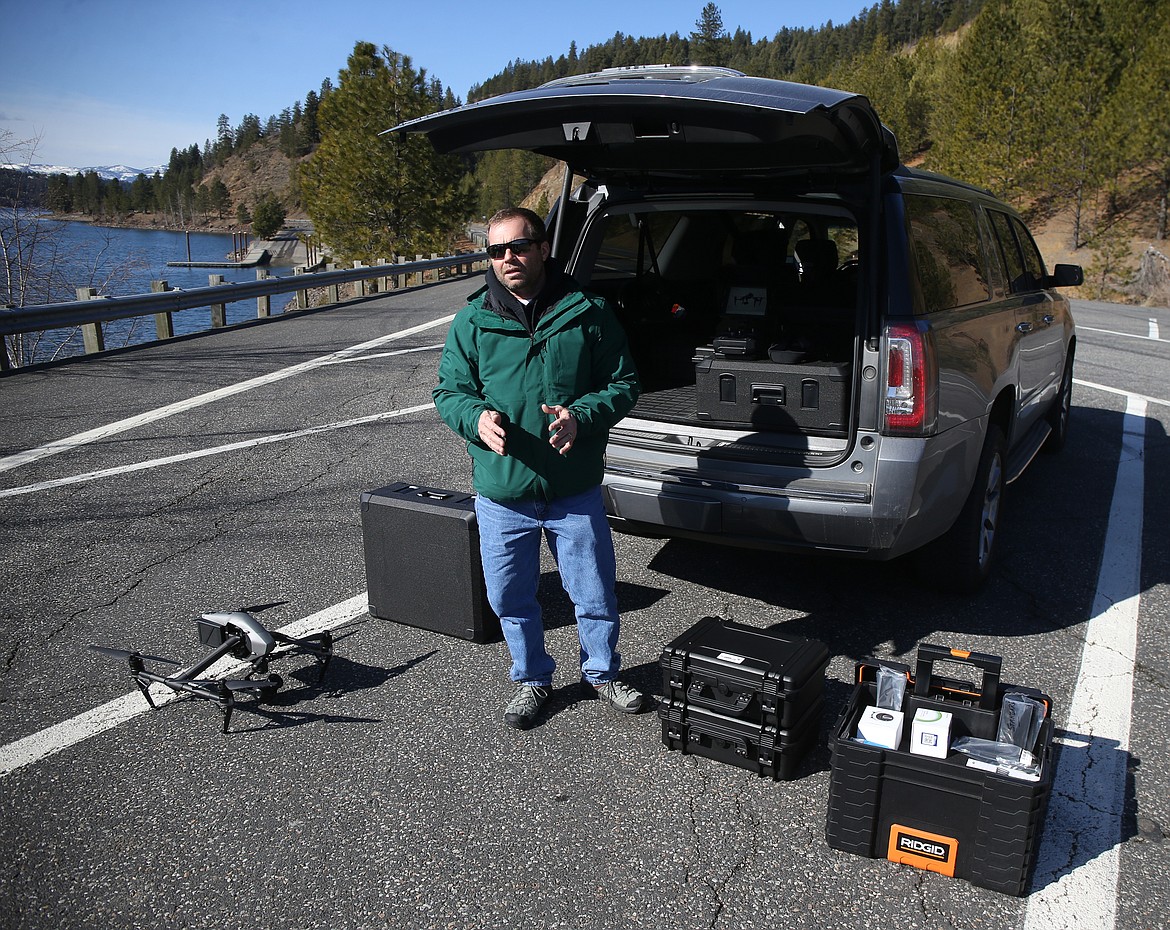 Don and Adina Taylor have invested more than $100,000 into their own aerial production company. A lot of their investments have focused on cameras designed for professional filming, including their 6K camera with Apple ProRes and Cinema DNG licensing. The couple will film the Priest Lake snowmobile races this weekend. (LOREN BENOIT/Press)