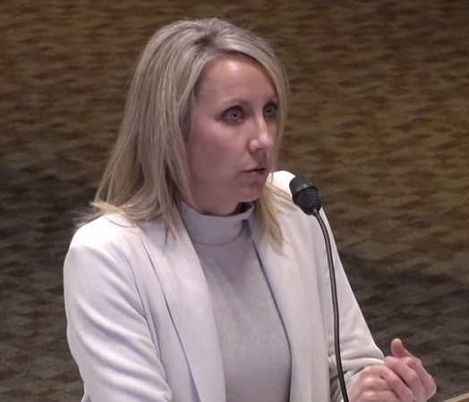 Melissa Tosi, Coeur d'Alene director of Human Resources, defends her proposal at Tuesday's council meeting to include elected officials into the city's code of conduct language that manages workplace harassment. &quot;The goal of the [policy] is to provide a safe environment for its employees,&quot; she argued. The proposal failed 5 to 1, though the council agreed to form a committee to craft a policy to police itself. (Courtesy of CDA TV)