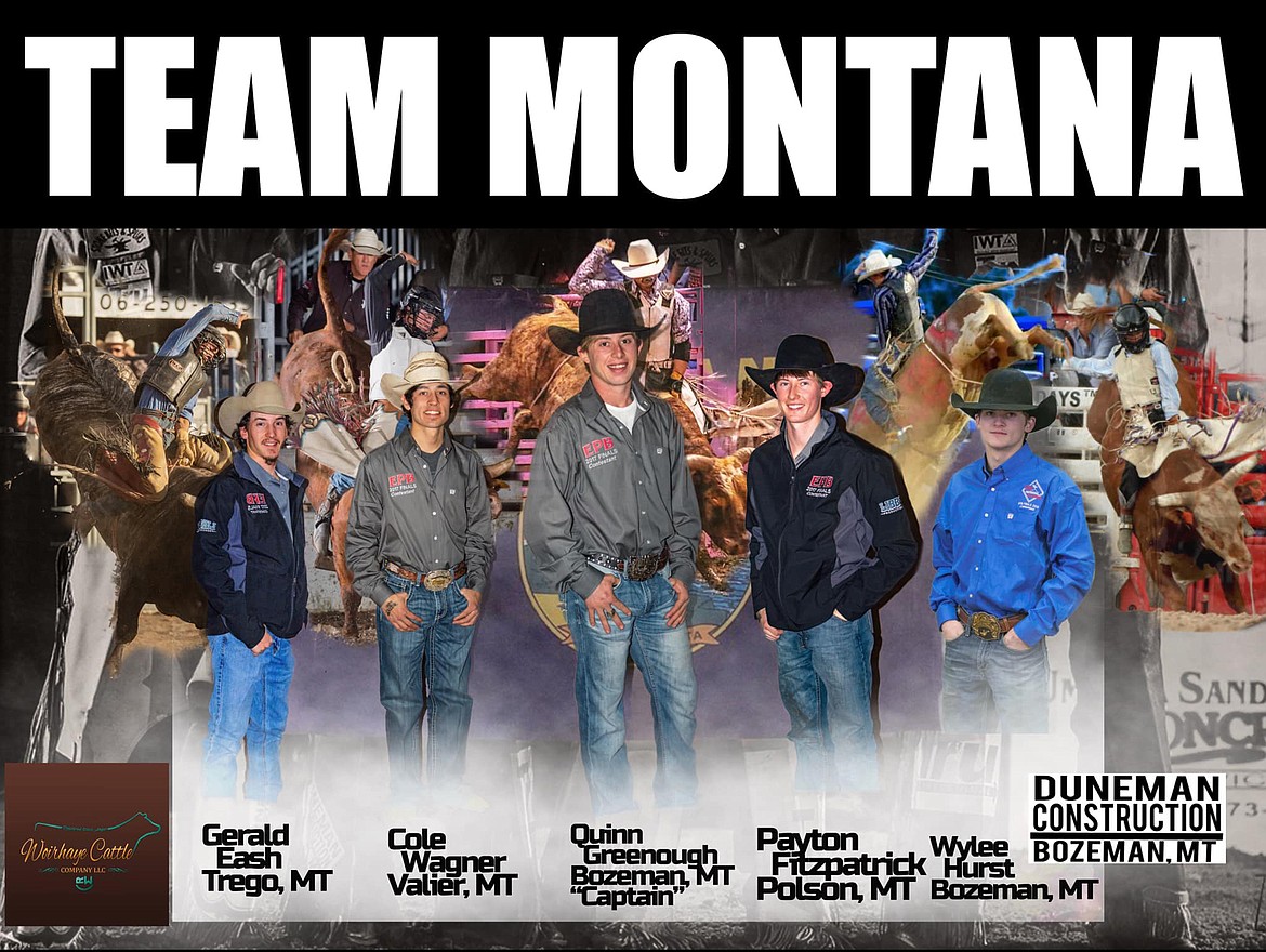 Team Montana for bull riding in 2018-19, including Polson's Payton Fitzpatrick. (Photo courtesy of Elisha Fitzpatrick)