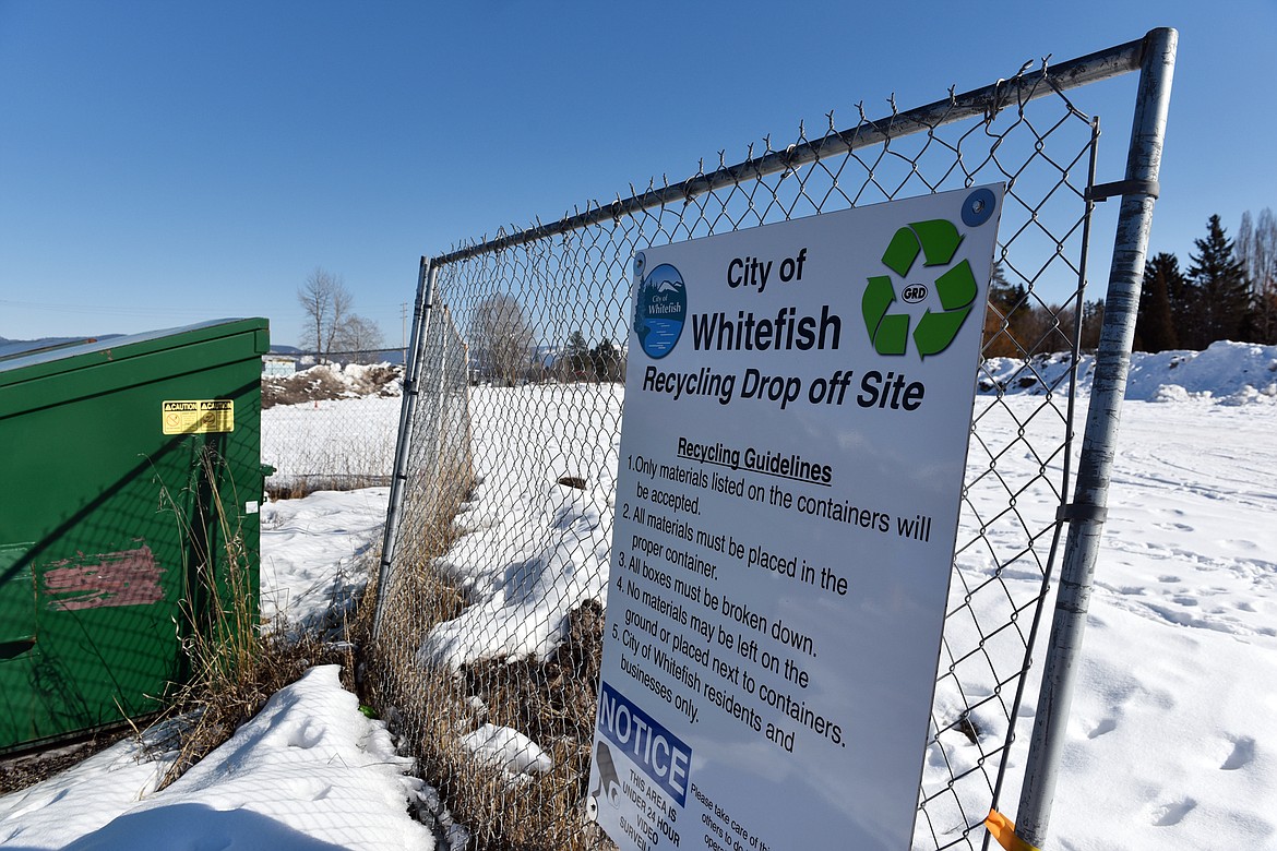 The city&#146;s recycling site is located on the snow lot, at the corner of Columbia Avenue and Railway Street. (Heidi Desch/Whitefish Pilot)