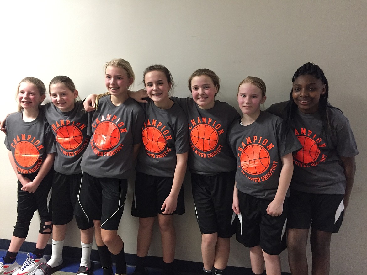 Courtesy photo
The Coeur d'Alene Huskies won the fifth-grade girls division of the Snake River Shootout Feb. 28-March 1. From left are Kate Moglia, Presley Fagan, Sophia Schreiber, Kyndal Bridge, Courtney Johnson, Macy Murphey and Anaya Watson. Not pictured are Addie Hildreth and Mia Shull.