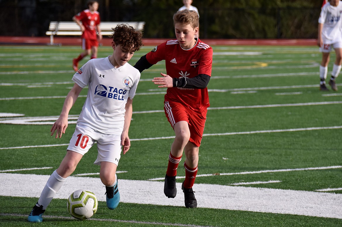 Courtesy photo
The Timbers North FC 06 Boys Red soccer team traveled to Silverdale, Wash., to play Kitsap Alliance FC B06 A and fell 2-1. Connor Jump scored the goal, and Bryant Donovan was in goal for the Timbers. Pictured in red is Harper Barlow for TNFC.