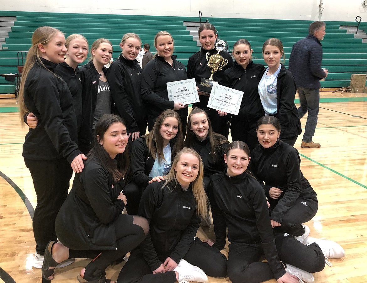 The Sandpoint High School dance team claimed first place at districts and will be going to state to compete in both Dance and Prop on March 21 at the Ford Idaho Center. Pictured are members of the dance team after taking districts.

(Courtesy photo)