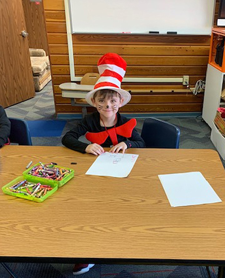 Noxon Schools student Caz Zeretzke enjoyed celebrating Dr. Seuss day last Friday.