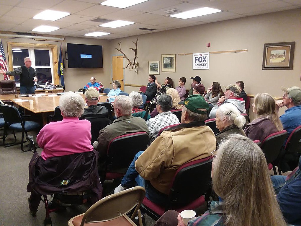 Republican candidate for governor Tim Fox addressed about 25 folks in Superior Feb. 22. Fox also made stops in Kalispell and Plains as he addressed issues and concerns as well as laying out his strategic plans, stressing that he and his team want to be able to hit the ground running when elected. (Courtesy photo)