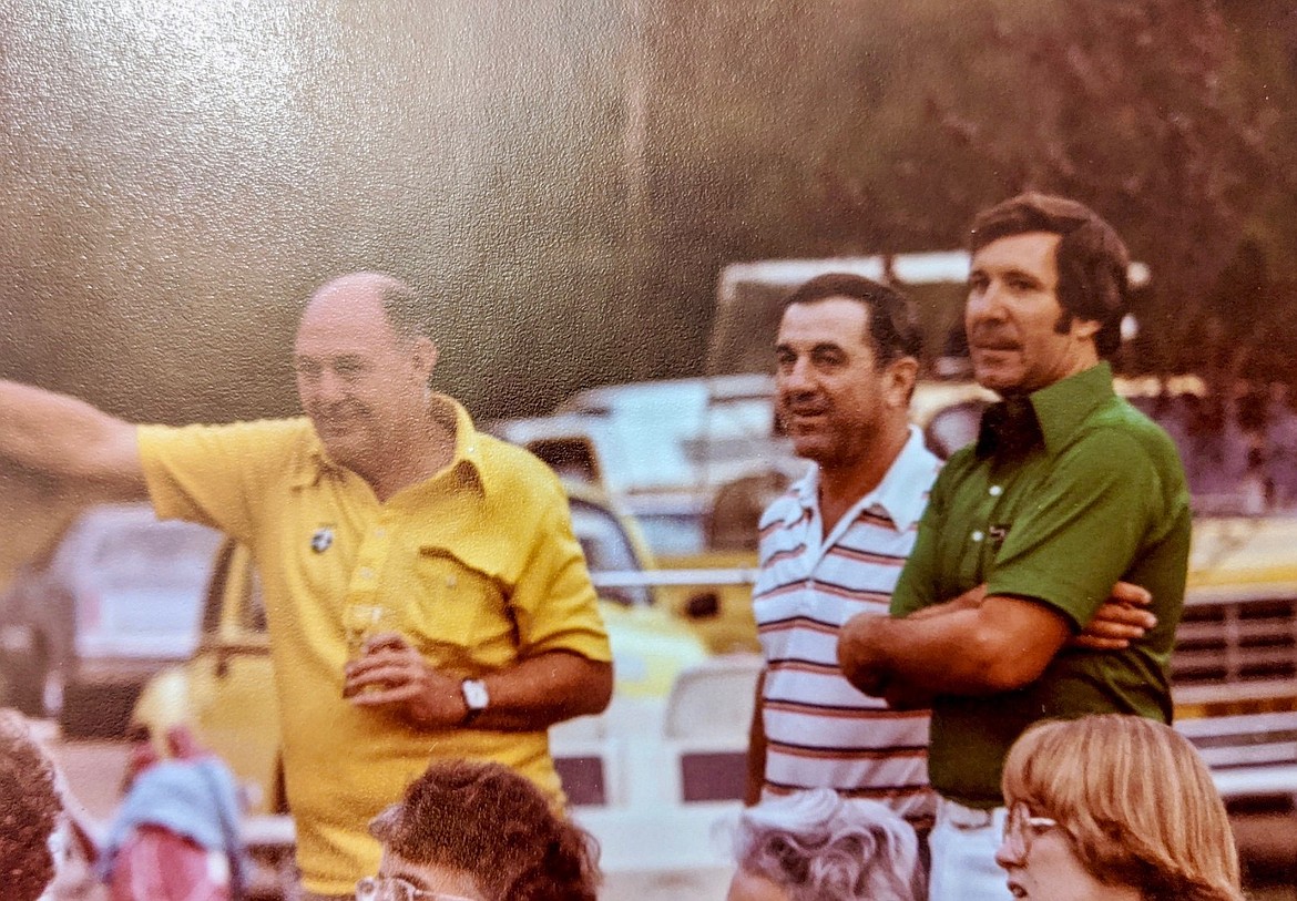 Jim Keane, Harry Voltolini and Glen Almquist at the 1978 Shoshone Golf Club Labor Day Tournament. Following this tournament, the course was moved to a new location.