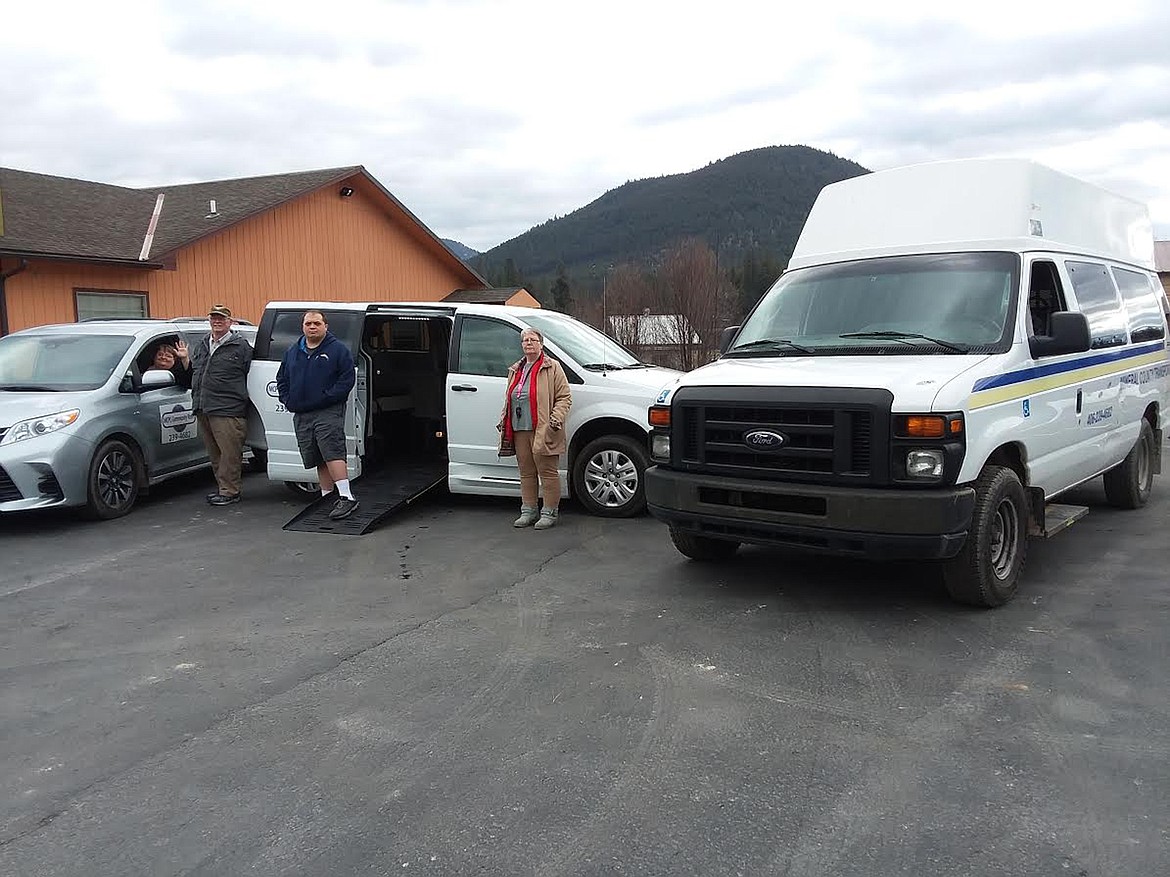 From left, are Mineral County Pioneer Council drivers Lori Phelps (seated), Roy Martin, Zack Hederich and Susan Freeman. (Monte Turner/Mineral Independent)