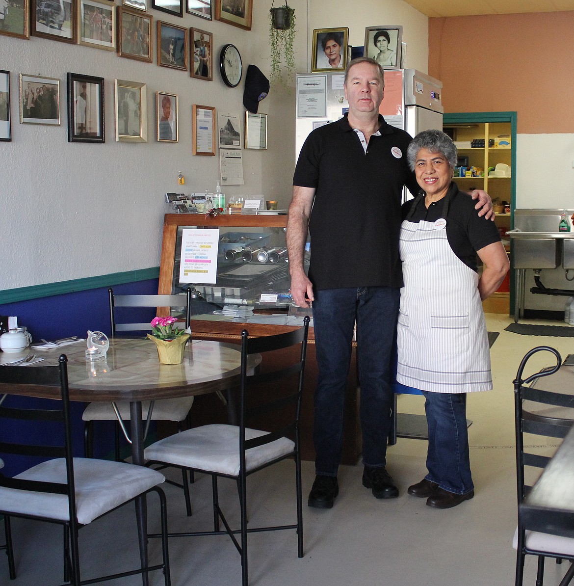 James Carr and Elva Zepeda welcome guests to try the traditional el Salvadorian Pupusa.
