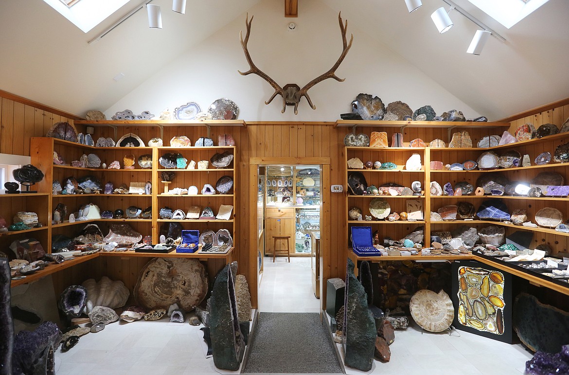 Agates, fossils, crystals and more fill the third room of Kehoe&#146;s Agate Shop on Feb. 14. (Mackenzie Reiss/Daily Inter Lake)