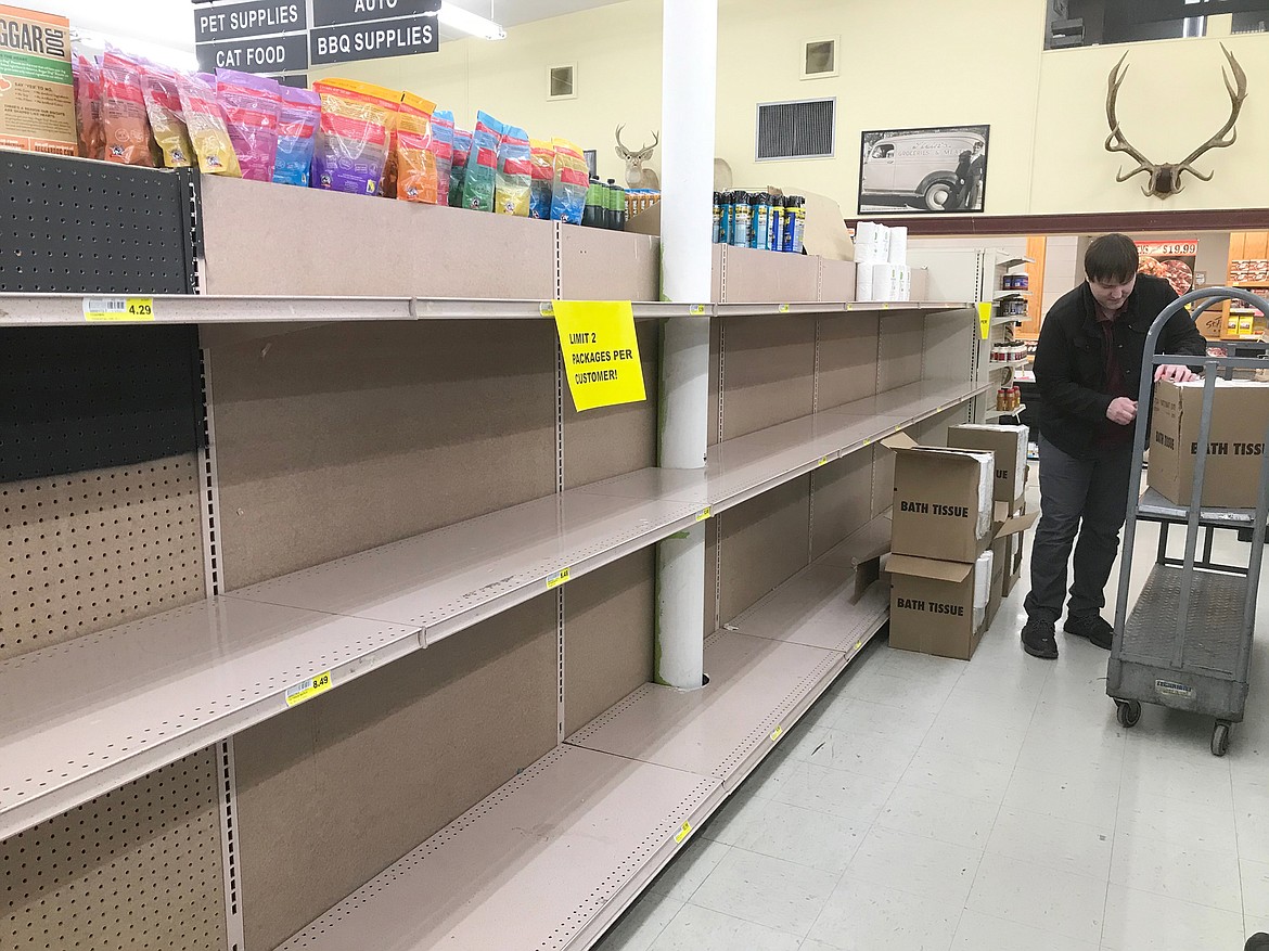 Toilet paper is in short supply across Lincoln County, including at Stein&#146;s, pictured above, in Troy. (Paul Sievers/The Western News)