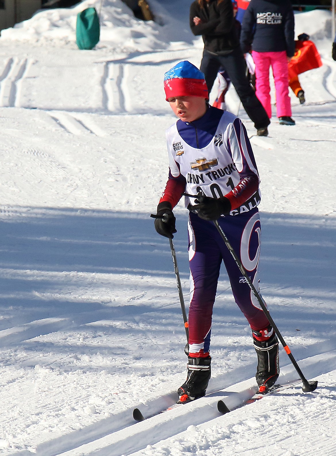 Glacier Nordic athlete Henry Tate races in McCall, Idaho. (Photo courtesy Wayne Petsch)