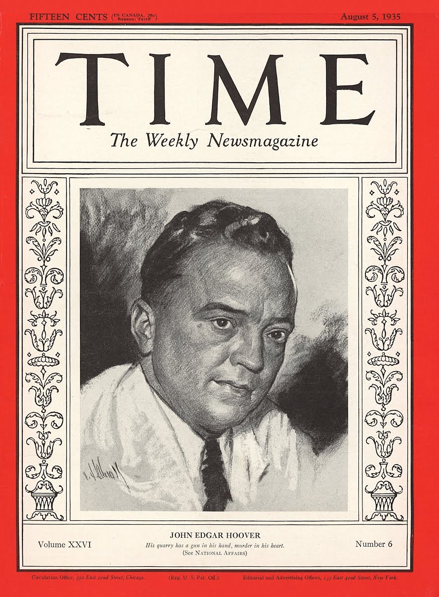 TIME MAGAZINE
FBI Director J. Edgar Hoover assigned a team to hunt down John Dillinger after the mobster broke federal law by crossing state lines in a stolen vehicle.