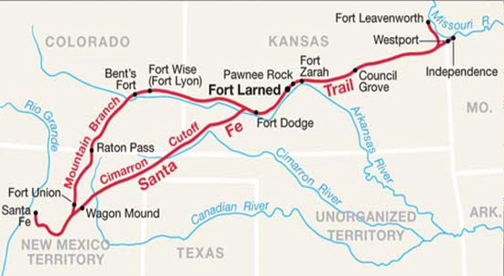 GOOGLE IMAGES
Santa Fe Trail began at Franklyn, just east of Independence, Mo., and ended at Santa Fe, N.M.