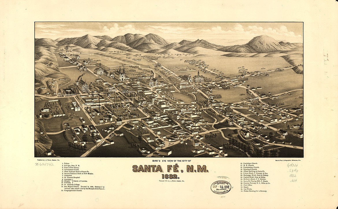 GOOGLE IMAGES
Santa Fe in 1882 after the railroad came to town, making the Santa Fe Trail obsolete.