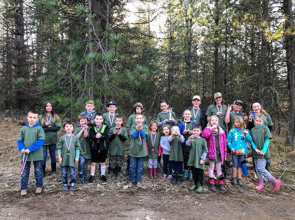 Photo courtesy of JONNIE NELSON
The 23 junior archers who participated in the outdoor shoot on Wednesday show off their new hardware.