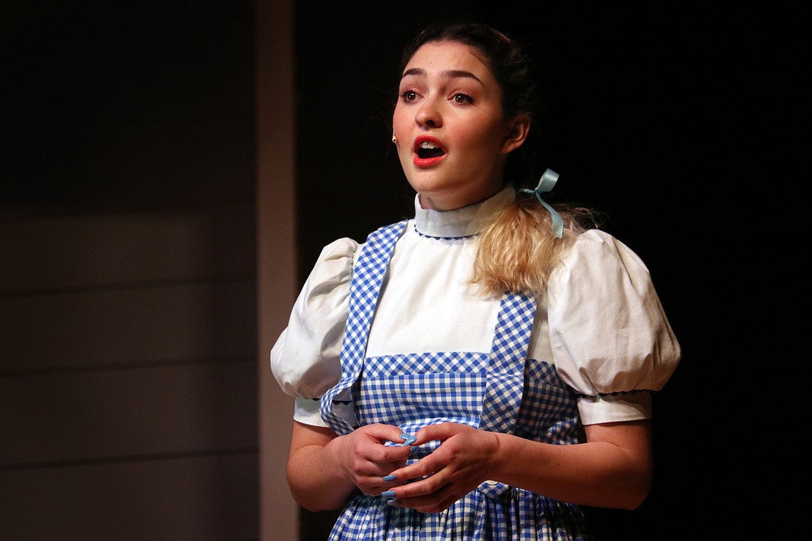 Noel Royer sings &#147;Somewhere Over the Rainbow&#148; in her role as Dorothy in Columbia Falls High School&#146;s recent production of &#147;The Wizard of Oz.&#148; (Kate Daniels photo)