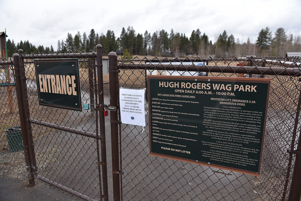 The City of Whitefish has closed the WAG dog park as a result of the coronavirus pandemic. (Heidi Desch/Whitefish Pilot)