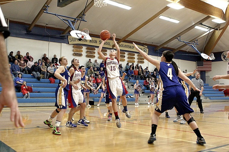 <p>Superior Lady Bobcat senior Nicole Stroot led the way with 20-points against Thompson Falls on Dec. 20 including winning the game in dramatic fashion with a final second lay-up and free throw.</p>