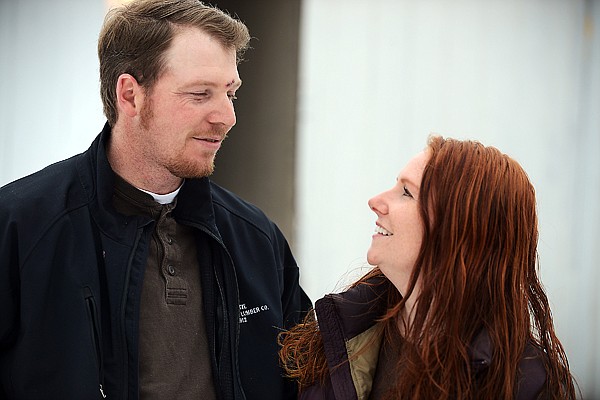 <p>Mike and Amy Stephens, shown here outside their Evergreen home Friday afternoon, are being heralded as heroes by their neighbors and the Flathead County Sheriff’s Office.</p>