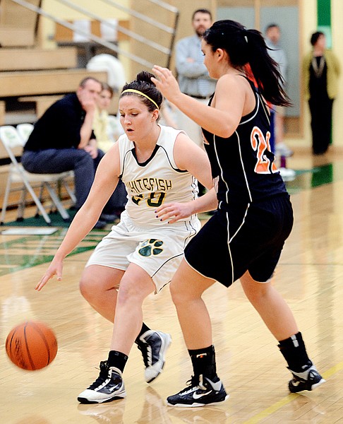 &lt;p&gt;Whitefish junior Simone Craft (20) dribbles the ball under pressure from Eureka senior Cassidy Morgan (22) during their game on Friday night in Whitefish.&lt;/p&gt;