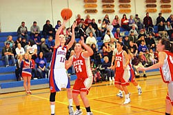 Kelsey Stenberg takes her shot in a game against Arlee.