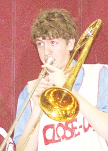 &lt;p&gt;The slide trombone of Troy pep band's Craig Helmrick kept the crowd fired up.&lt;/p&gt;