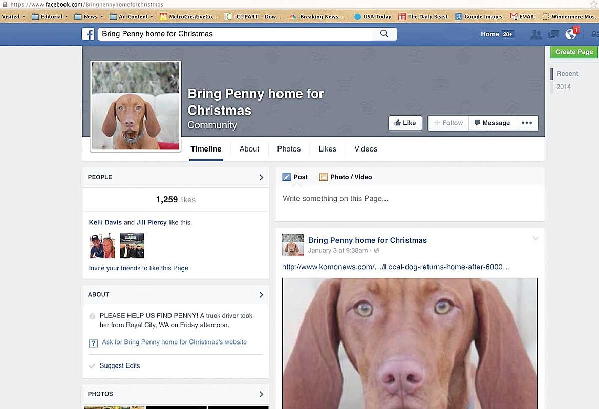 Through social media, Penny was reunited with her family safe and sound.