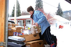 Linda Christofferson was one of the volunteers to donate her time in helping the food bank relocate last week to its new location.