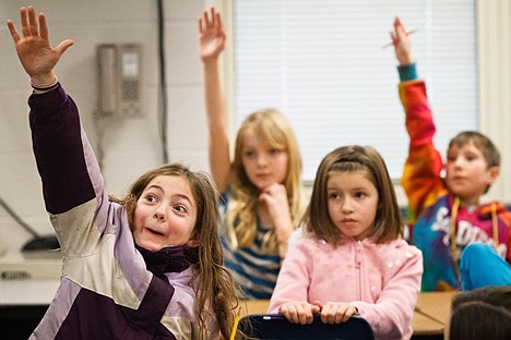 &lt;p&gt;Brynn Adamson eagerly raises her hand to answer a question by guest author Deby Fredericks.&lt;/p&gt;