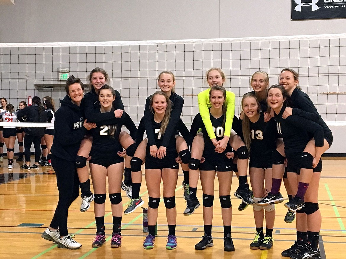 &lt;p&gt;Courtesy photo&lt;/p&gt;&lt;p&gt;The North Idaho Thunder Volleyball Club under-14 girls Gold won the championship of the Frost Fest tournament by going undefeated in four matches on Jan. 3 at the HUB Sports Center in Liberty Lake. In the front row from left are coach Jenna Leggat, Britany Cynova, Ali Carpenter, Kayla Freed, Kate DuCoeur and Emily Bronson; and back row from left, Sarah Wilkey, Megan MacKinney, Kiki Cates, Alexis Keylon and Kristen Nethercott.&lt;/p&gt;