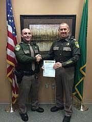 Thomas Levi Johnson was sworn in on Jan. 2 by Grant County Sheriff Tom Jones to work in the patrol division of the Sheriff's Office. Johnson had worked in the corrections division for the past six years. He decided to make the jump to the patrol division after testing through Public Safety Testing. Johnson will be assigned to the Charlie Crew under Sergeant Dean Hallatt.