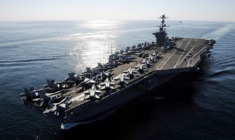 &lt;p&gt;In this Nov. 12, 2011 file photo provided by the U.S. Navy, the Nimitz-class aircraft carrier USS John C. Stennis (CVN 74) transits the Straits of Hormuz.&lt;/p&gt;